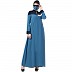 Casual multi-colored A-line abaya- French Blue Casual multi-colored A-line abaya- French Blue
